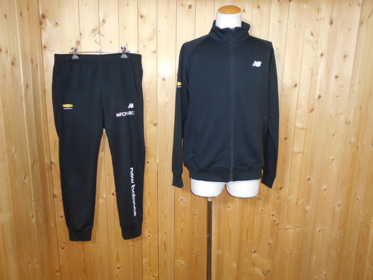 ◆New Balance MFCPROJECT TECHNOGYM 上下ジャージ◆ニューバランス メンズ jnjp0224・0225 サイズL ブラック トラックジャケット_画像1