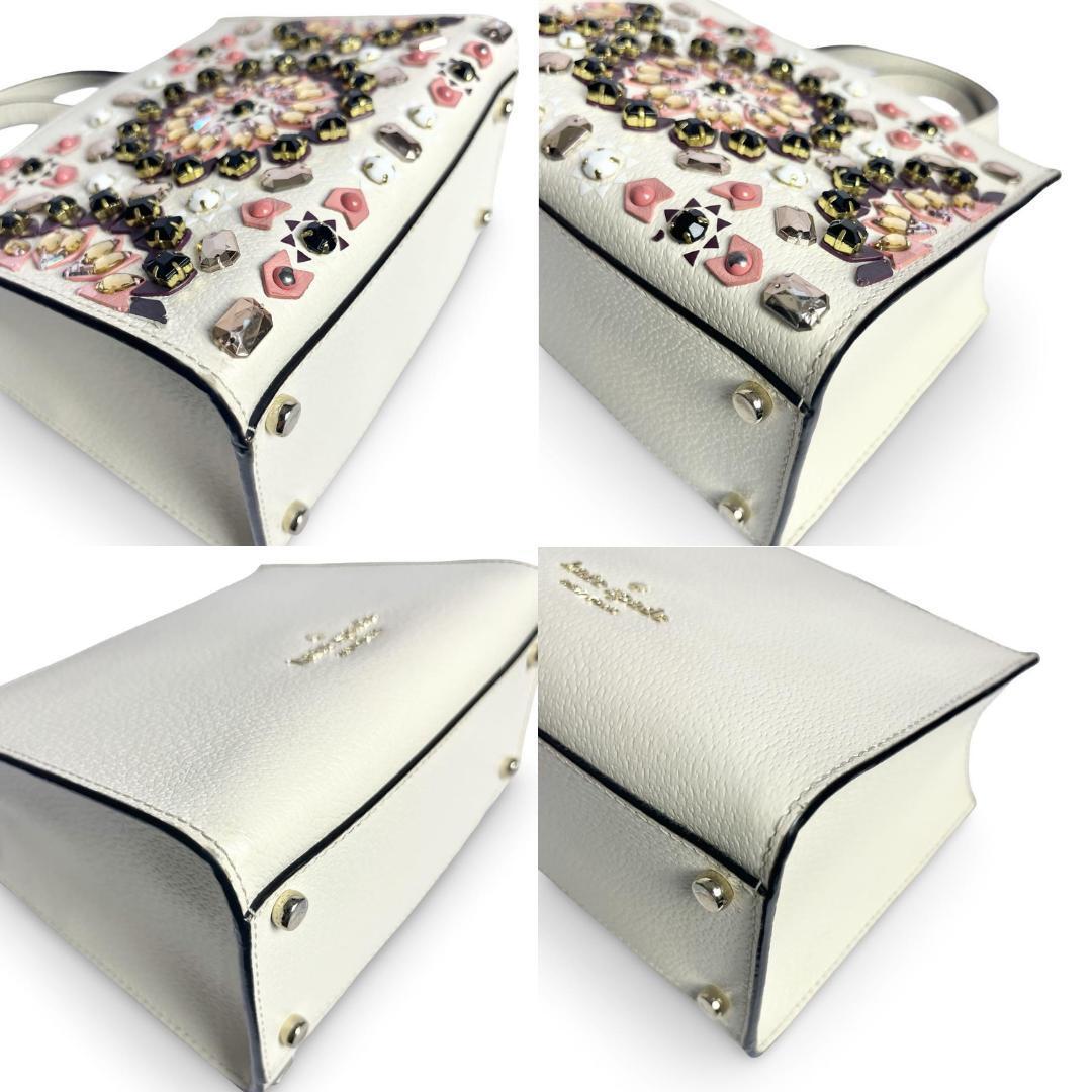 美品 ケイトスペードニューヨーク 花柄ビジュー 2WAY ハンドバッグ_画像8