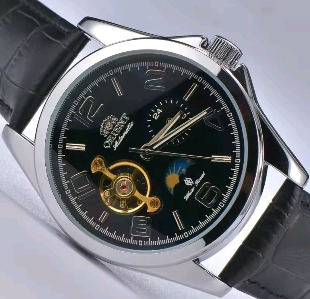 腕時計 新品 未使用品 Watch 機械式 自動巻 ステンレス PUレザー 防水 耐衝撃 日付 メンズ アナログ ビジネス 高級感 トゥールビヨン a6143_画像4