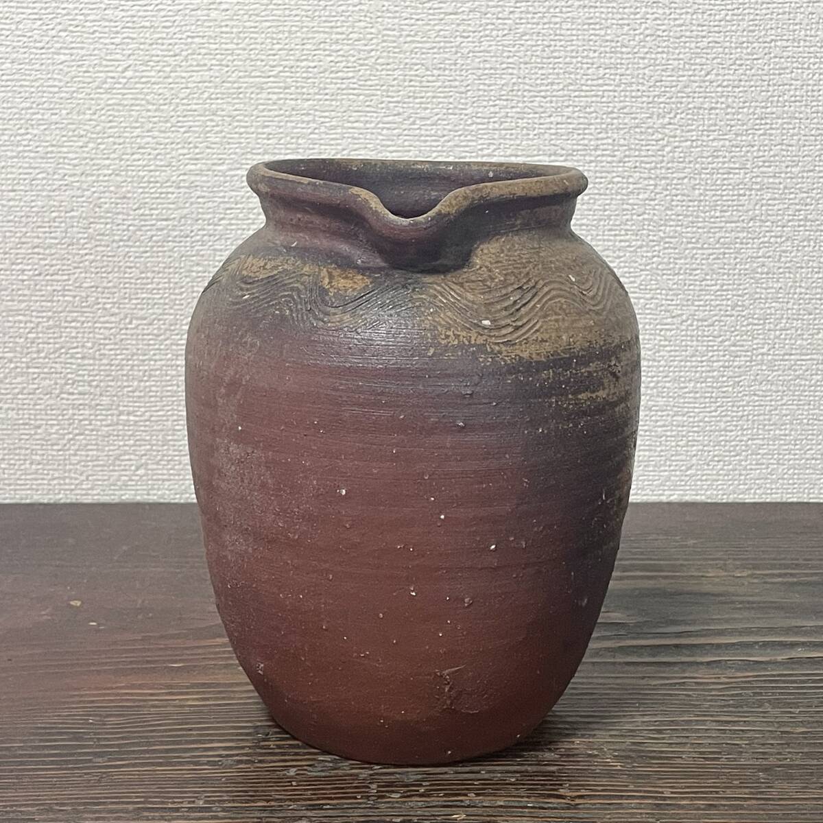 古備前 雀口 鳶口 壺 窯印 櫛目波状文 小壷 蹲 花器 花入_画像4