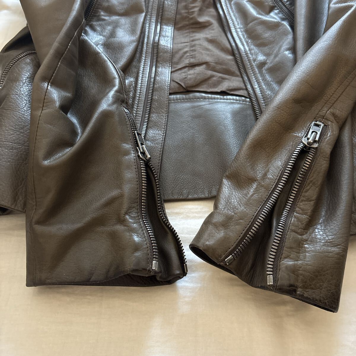 希少 マルタンマルジェラ 10ss 八の字ライダース レザージャケット カクタス 44 美品 martin marjiela ライダース VINTAGE 5zip