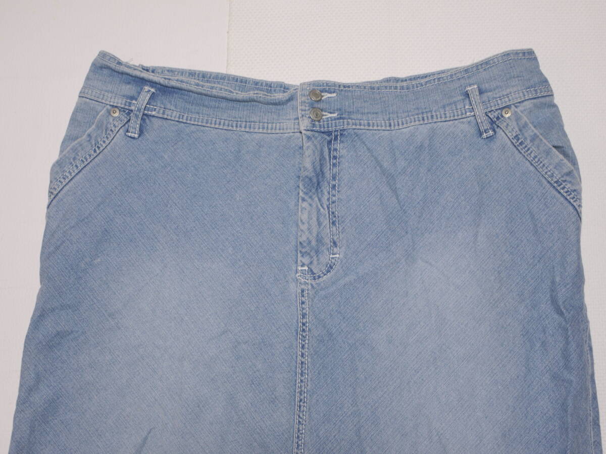 ★ウエスト96cm(3XL)★大きいサイズブルーデニムロングスカート★ゆうパケット発送★m2509006_画像3