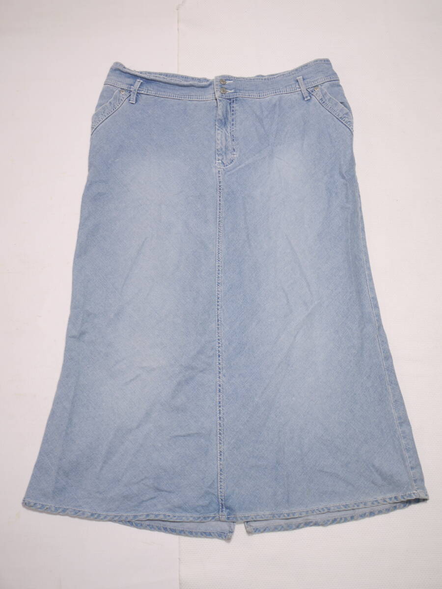 ★ウエスト96cm(3XL)★大きいサイズブルーデニムロングスカート★ゆうパケット発送★m2509006_画像1
