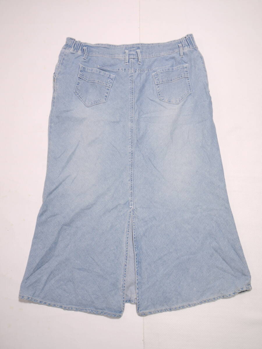 ★ウエスト96cm(3XL)★大きいサイズブルーデニムロングスカート★ゆうパケット発送★m2509006_画像2