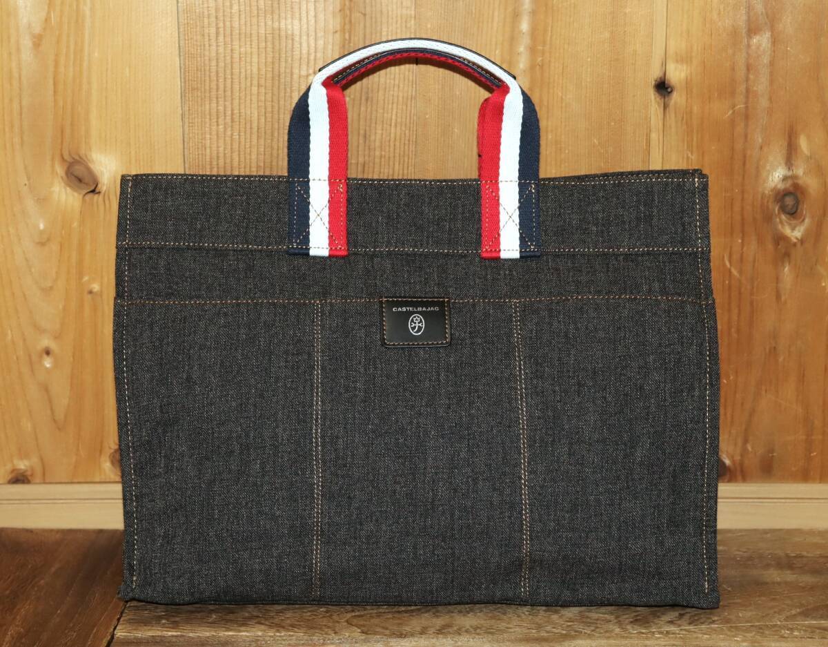 送料無料 即決【未使用】 CASTELBAJAC ★ Litz デニム調 トートバッグ A4 ★ カステルバジャック リッツ 税込定価1万9800円 021711 _画像3