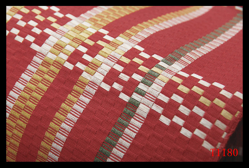 蔵【T1180】厳選美品　間道紋　紅海老茶色地　気品豊かに　正絹高級美術名古屋帯　◇検簪着物袋帯和装小物帯締め_画像6