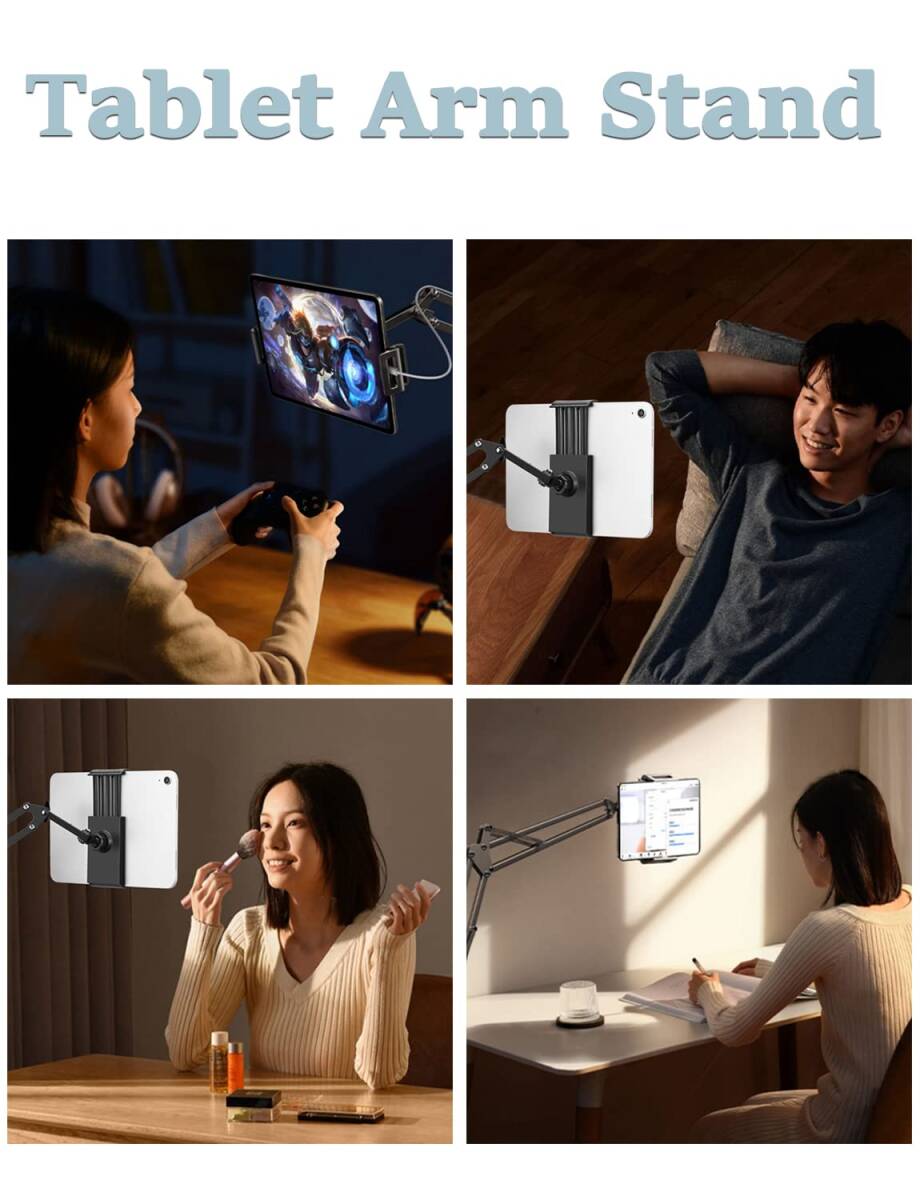 床置き 卓上 Iphone Air 折り畳み Mini Pro アイパッド Ipad 4〜10.5インチ ベッドスタンド 寝ながら_画像7