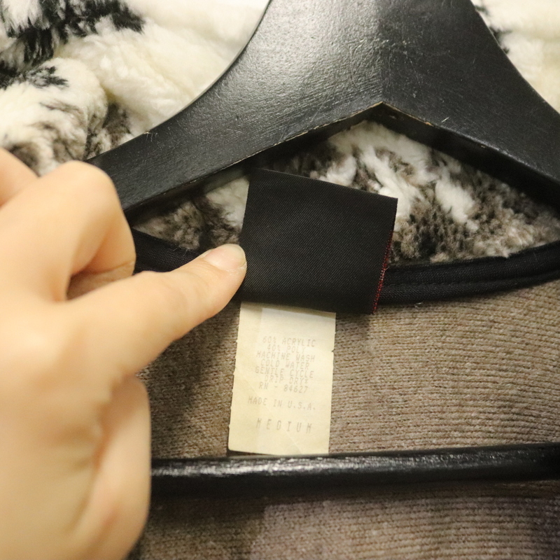 t158 90sビンテージ MAZMANIA USA制 レディース ボアベスト■1990年代制 表記Mサイズ ベージュ アニマル ノルディック マズマニア 80s