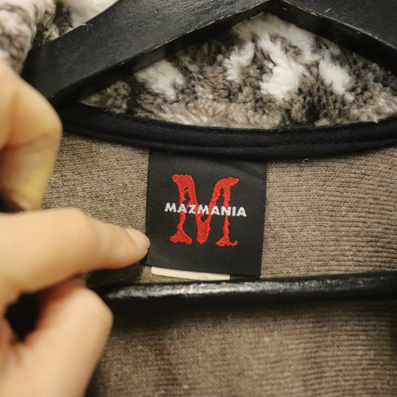 t158 90sビンテージ MAZMANIA USA制 レディース ボアベスト■1990年代制 表記Mサイズ ベージュ アニマル ノルディック マズマニア 80s