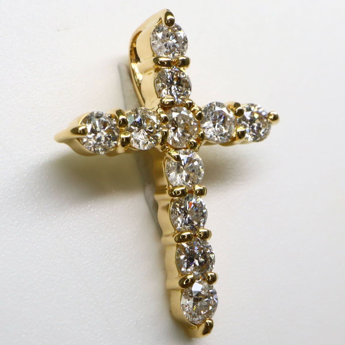 K18!!0.20ct!!■天然ダイヤモンドペンダントトップ■O 約0.6g diamond necklace jewelry ダイヤ ネックレス ジュエリー クロス EA4/ U442