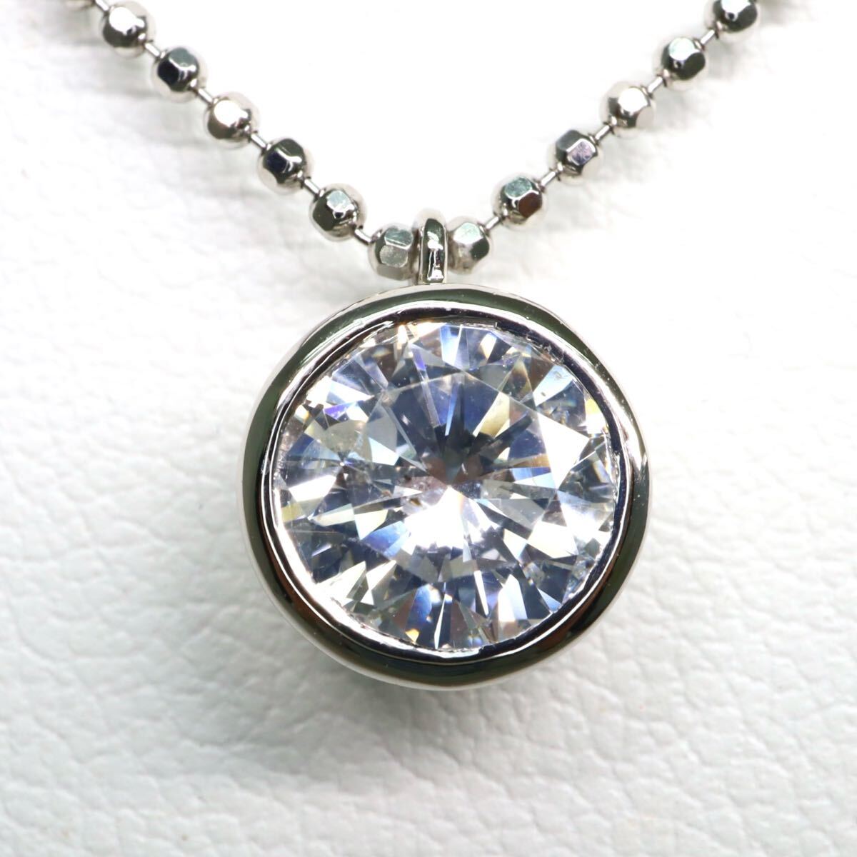Pt850!!1.118ct!!■天然ダイヤモンドネックレス■O 約4.0g 約39.5cm diamond necklace ペンダント jewelry ジュエリー EH6/ U443