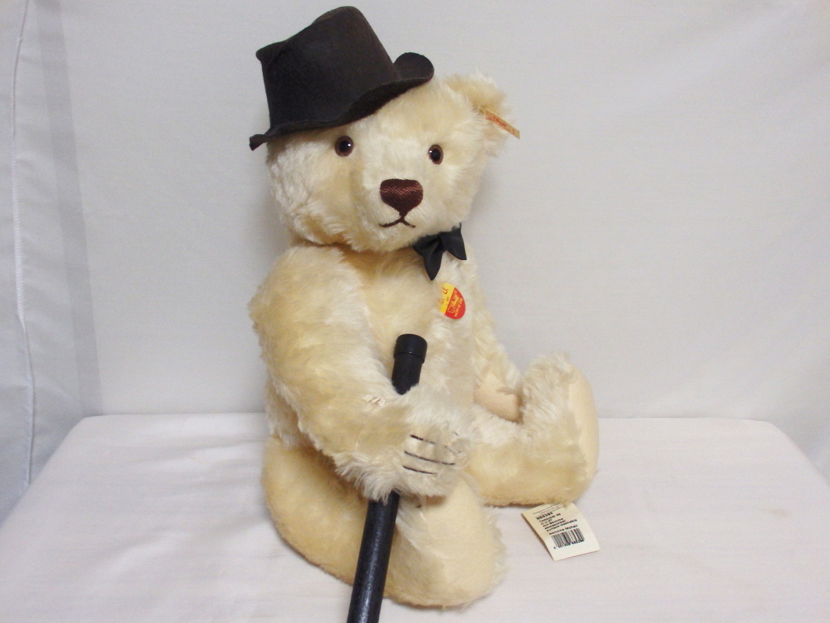 steiffシュタイフ/ 1997年166體限定「ブロードウェイ?シルクハット?ベア」/ 52㎝?完品