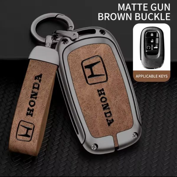 ホンダ キーケース ブラウンマット キーカバー キーホルダー 新型ヴェゼル RV系 ステップワゴン ZR-V N-BOX 新型フリード_画像1