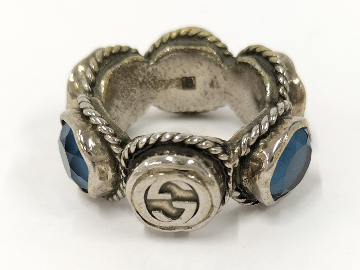 GUCCI リング インターロッキングG スワロフスキー AG25 表記サイズ 15_画像3