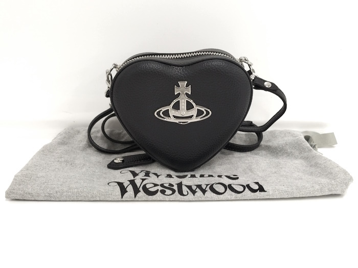 Vivienne Westwood сумка на плечо наклонный .. сумка Heart кожа черный 