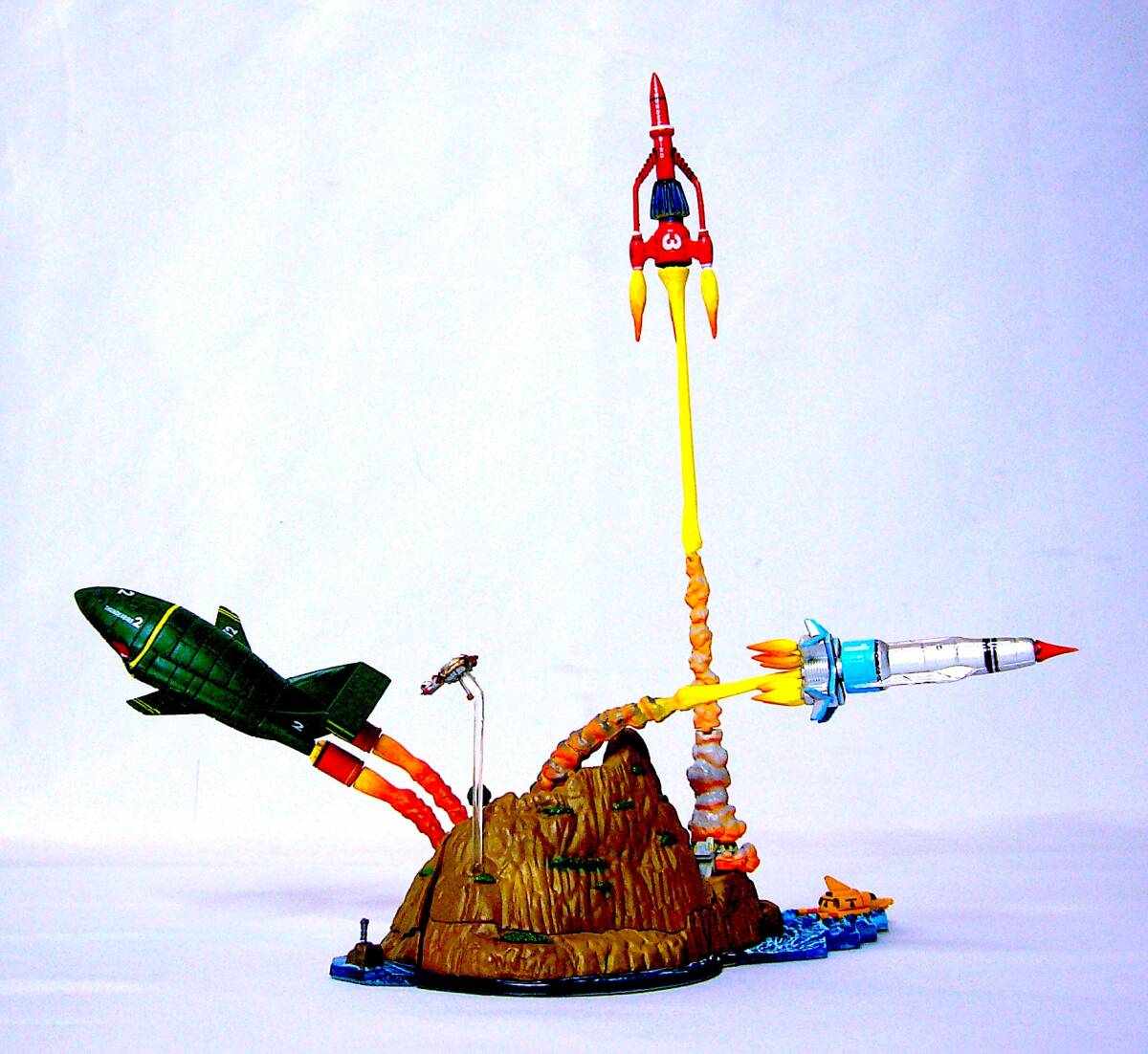 ユージン こどもの事典大百科 サンダーバード トレーシー島 大図解 復刻版パッケージ & フィギュア 彩色済み完成品 3種6個 まとめ売り 稀少_画像3