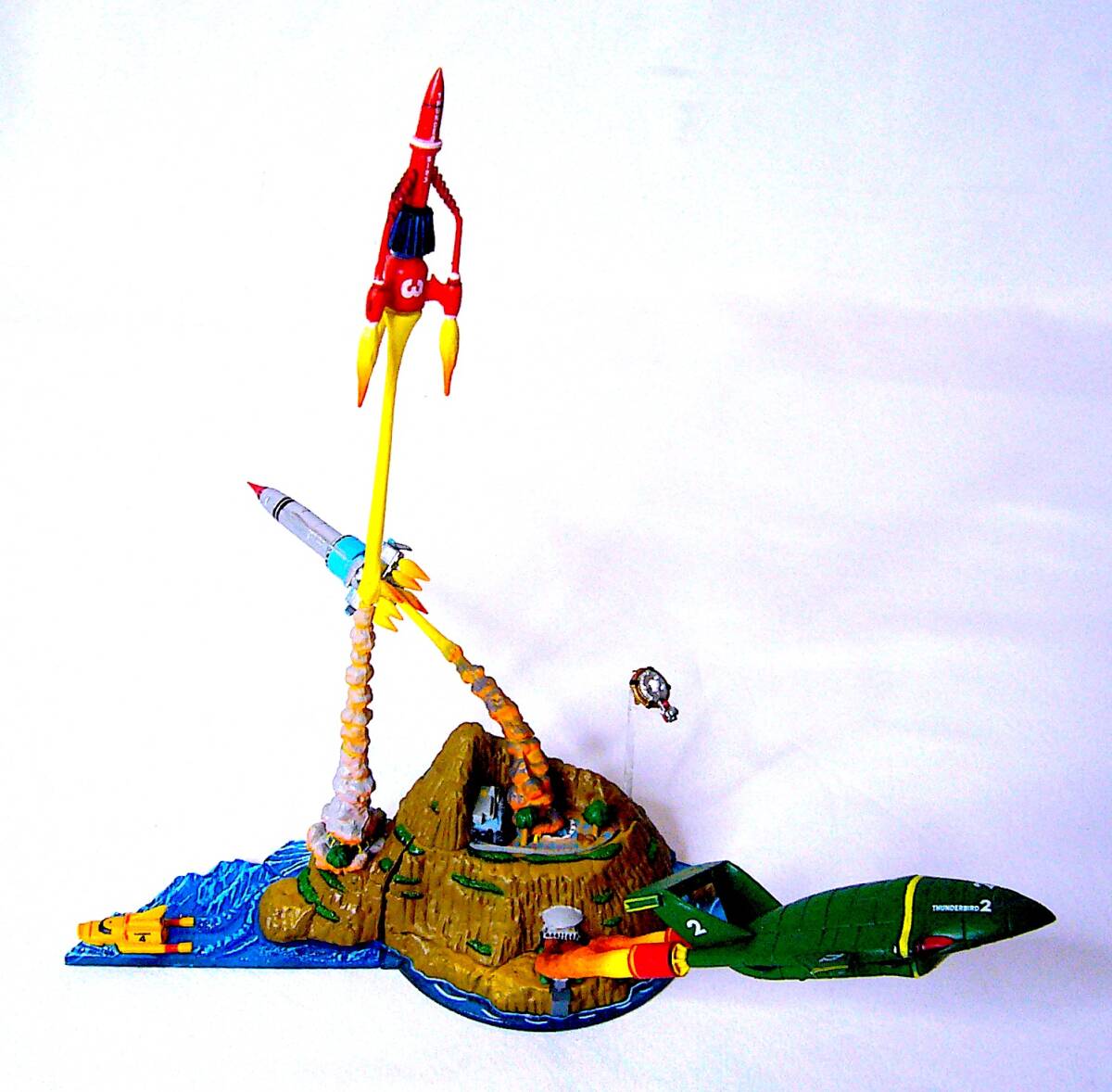 ユージン こどもの事典大百科 サンダーバード トレーシー島 大図解 復刻版パッケージ & フィギュア 彩色済み完成品 3種6個 まとめ売り 稀少_画像2