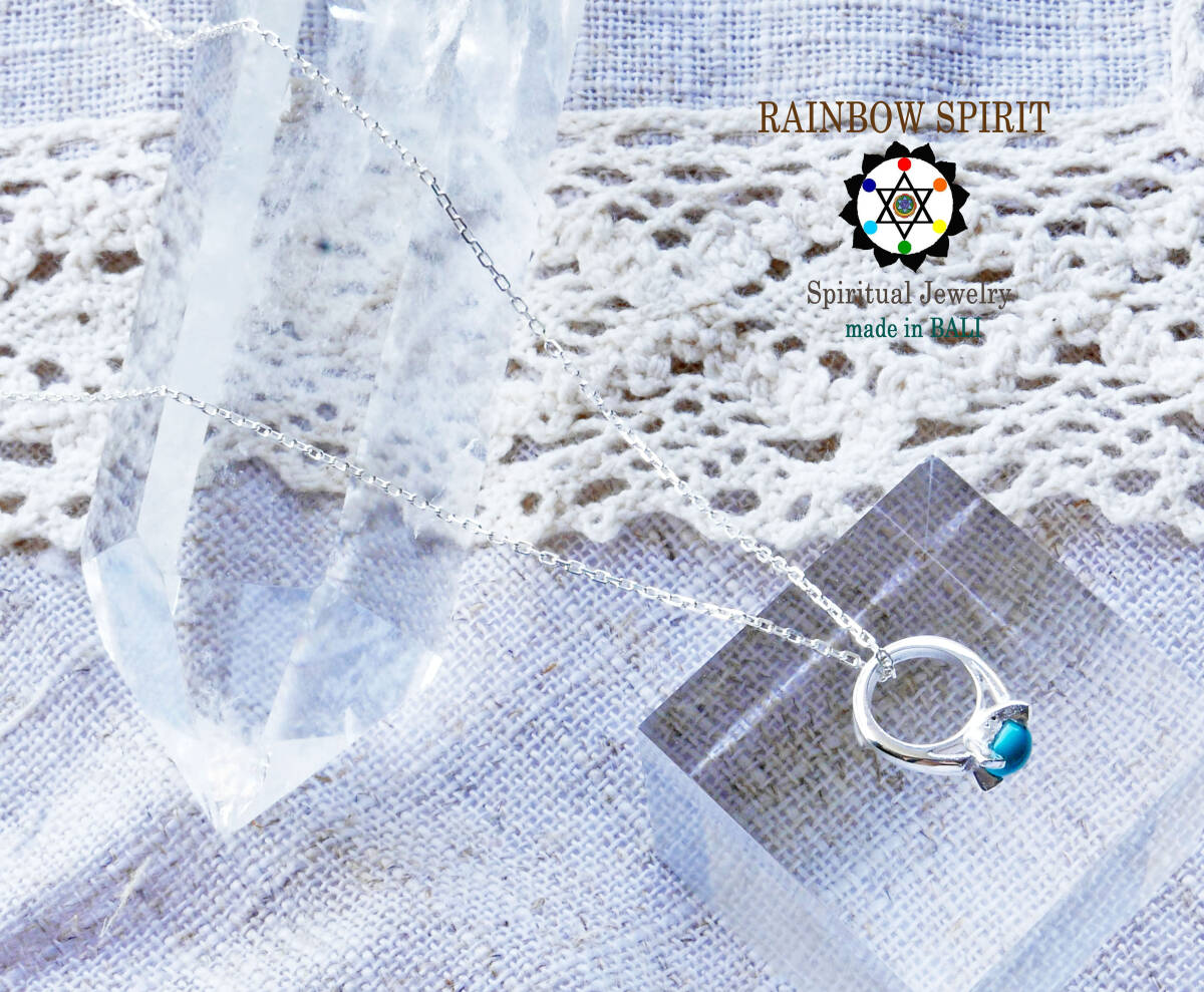 ☆☆送料無料☆☆12月誕生石・トルコ石のベビーリング・プラチナ加工ペンダント☆made in BALI☆出産祝い/誕生日プレゼント/記念日/ギフト_画像5