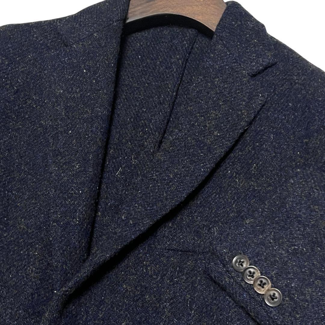 BOGLIOLI ボリオリ ツイードジャケット COAT 50 XL ネイビー 紺 アンコンジャケット テーラードジャケット_画像2