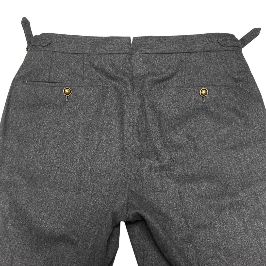 【美品】PT01 スラックス サイドアジャスター 46 M ダークグレー ジェントルマンフィット ワンタック センタークリース ビジネス ドレス_画像6