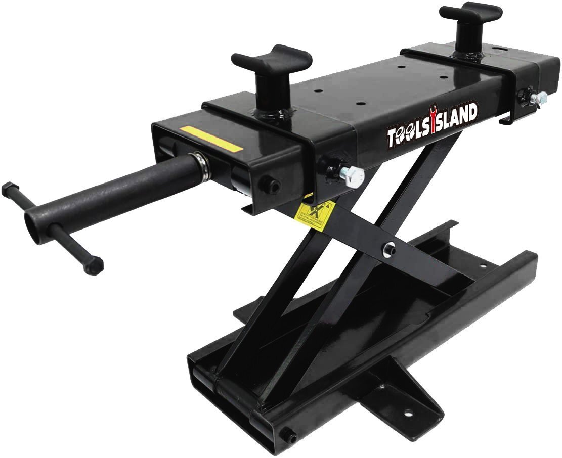 モーターサイクルジャッキ 専用ハンドル付き 耐荷重500kg バイクリフト メンテナンススタンド バイクスタンド 使用動(dòng)畫あり TD7014-2B