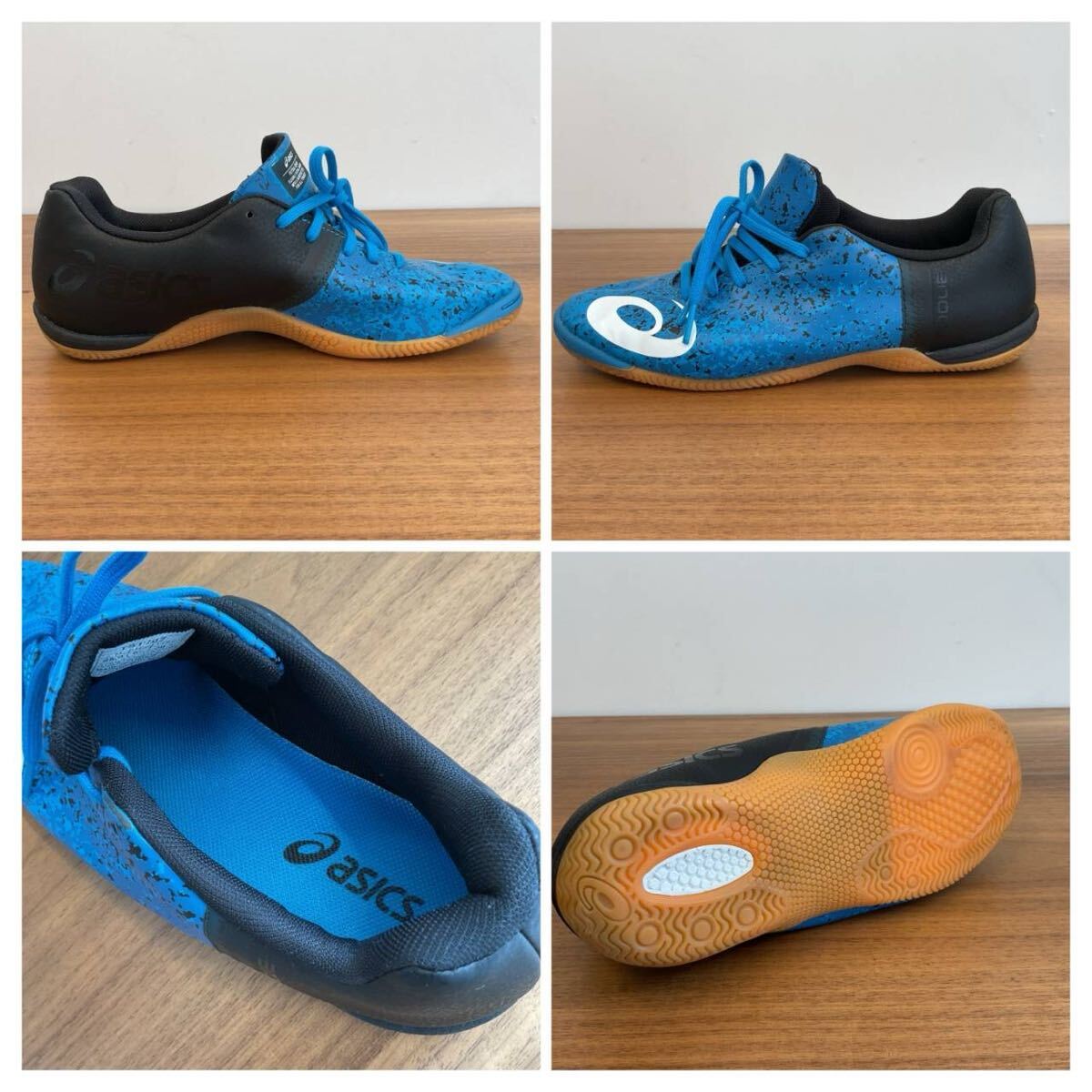 【K-2410】asics アシックス トッキ TOQUE5 フットサル シューズ TST707 ハワイアンサーフ ホワイト ユニセックス US6ハーフ 約25cm_画像3
