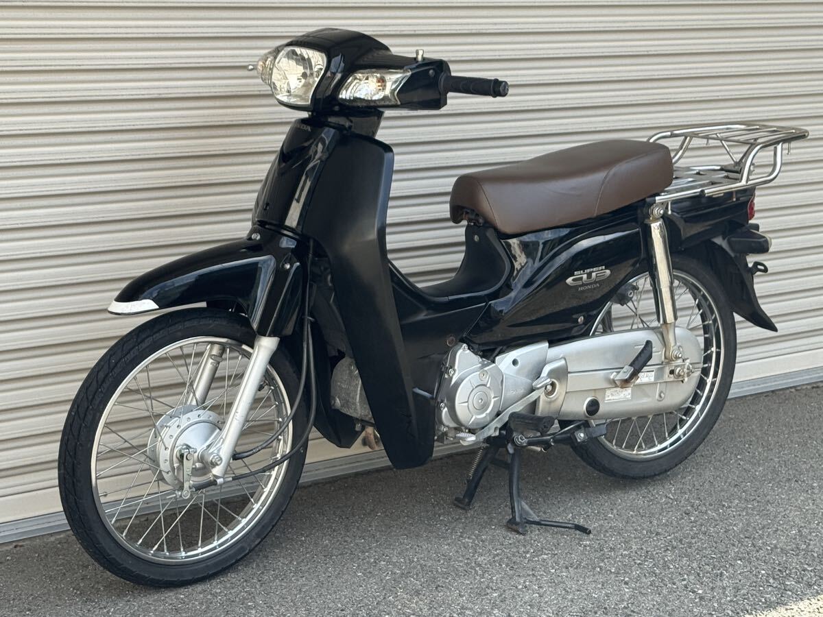 10000円より売り切り!! ホンダ スーパーカブ110 JA10 エンジン絶好調(diào) 黒色 ダブルシート キャリア追加！ ビジネスに通勤にツーリングに！