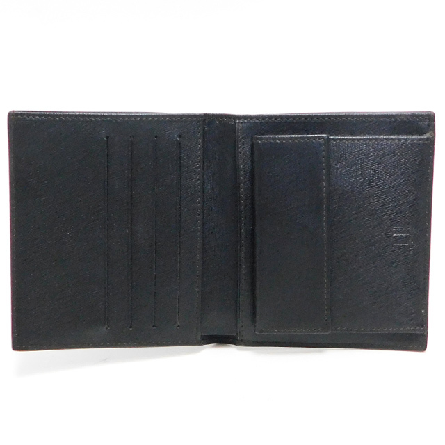 極美品 dunhill ダンヒル 二つ折り財布 コンパクト財布 レザー 濃茶 メンズ イタリア製_画像3