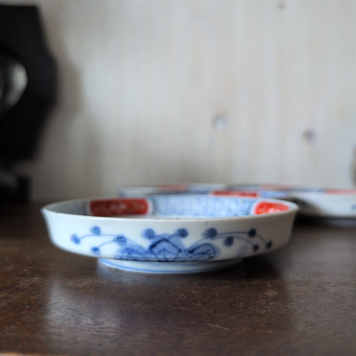 伊万里 明治時代 赤絵 色絵 皿 五客 小皿 豆皿 手塩皿 取り皿 時代物_画像5
