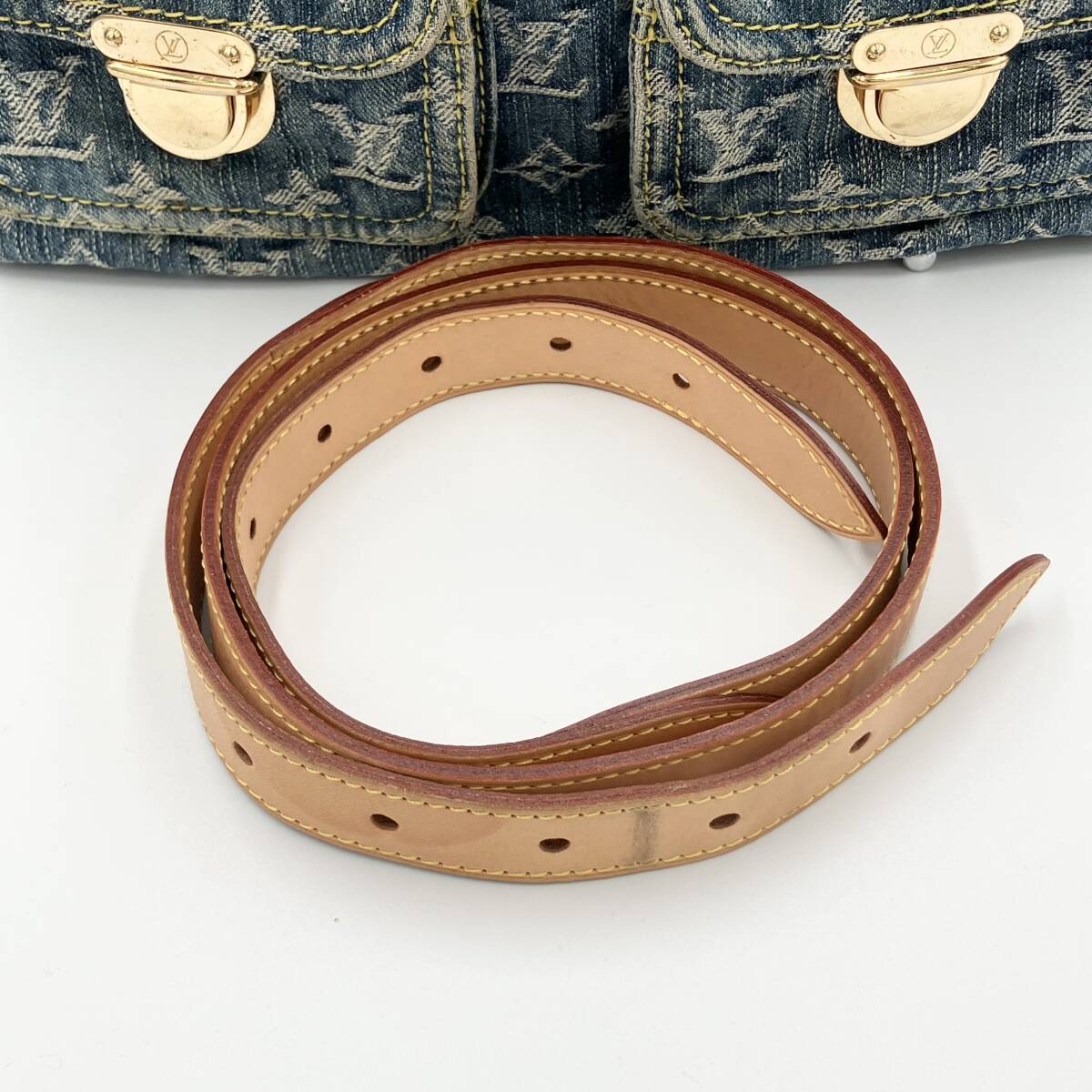 【美品】 LOUIS VUITTON ルイヴィトン バギーPM モノグラム デニム 肩掛け ショルダーバッグ 2way_画像10