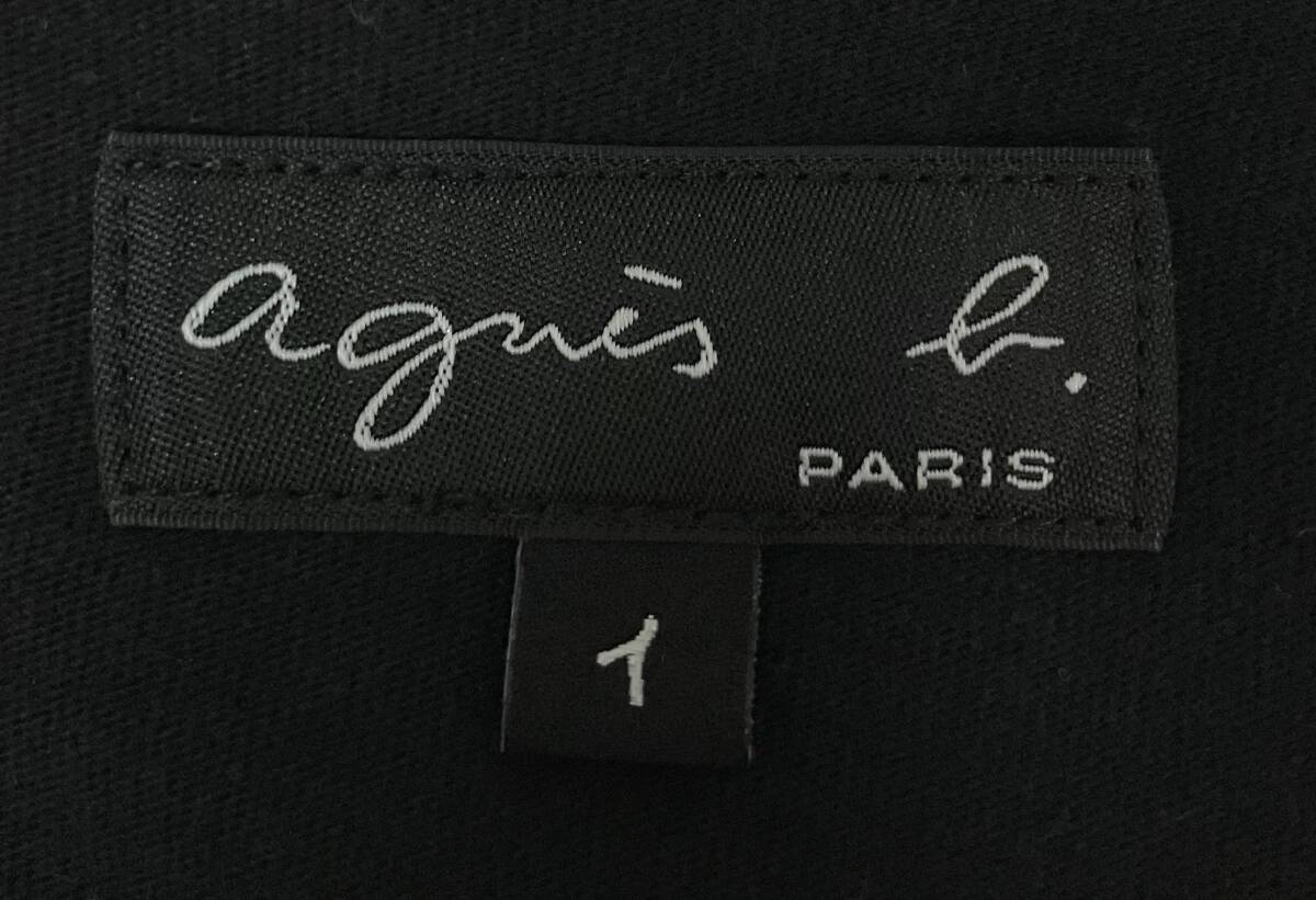 Agnes b アニエスベー プレッションカーディガン 長袖カーディガン?アンサンブル サイズ不明 ED17J000 綿100% ブラック 穴あり