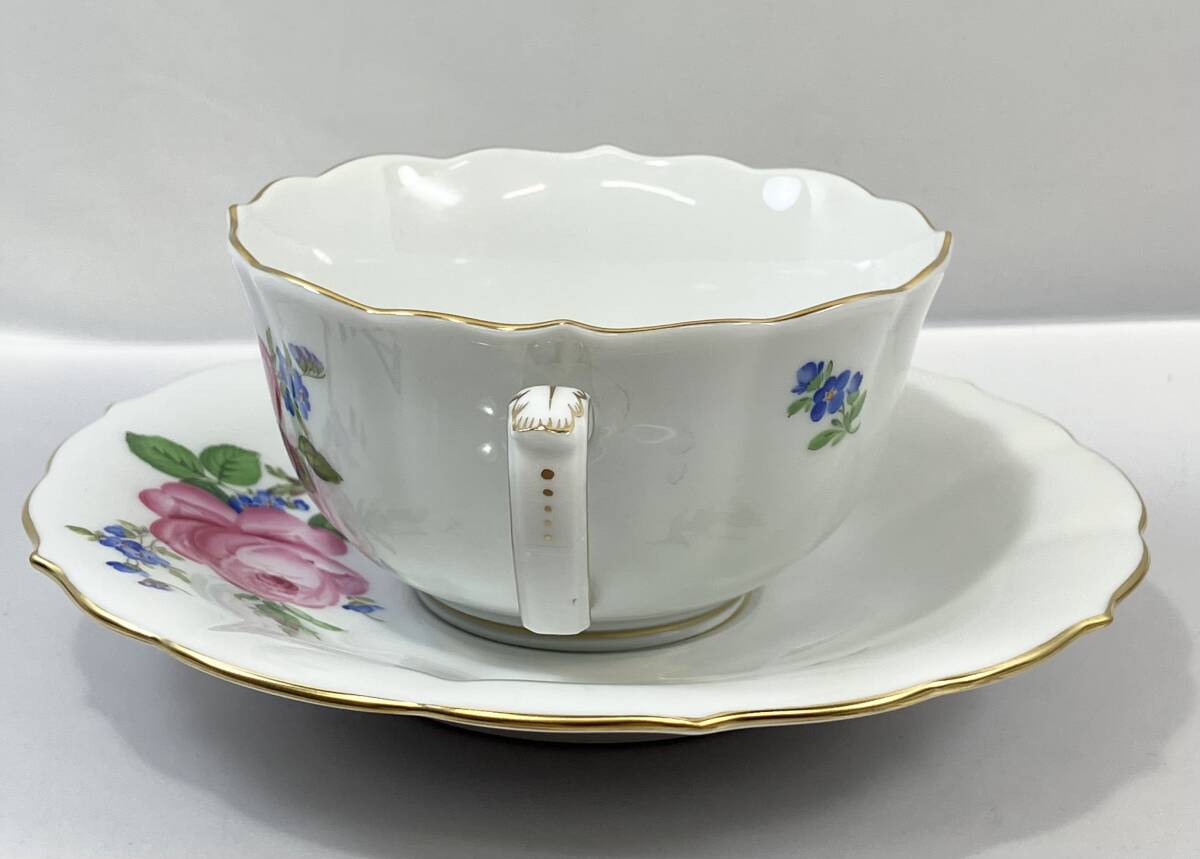 【BOX付】 MEISSEN マイセン カップ&ソーサー ピンクローズ 6客