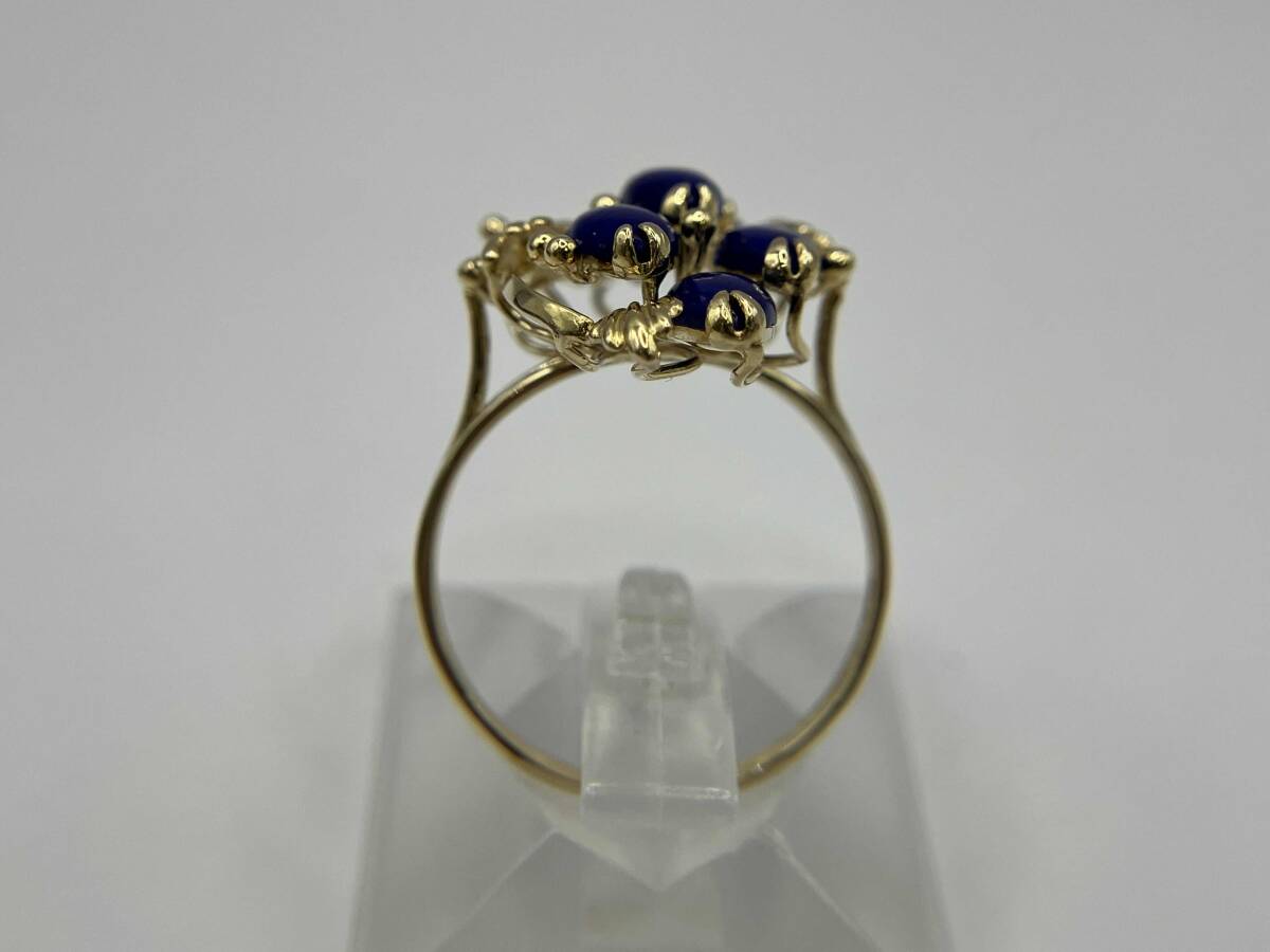 ソーティング付き K14 14金 ゴールド 天然ラピスラズリ 総重量3.3g リング 指輪_画像5