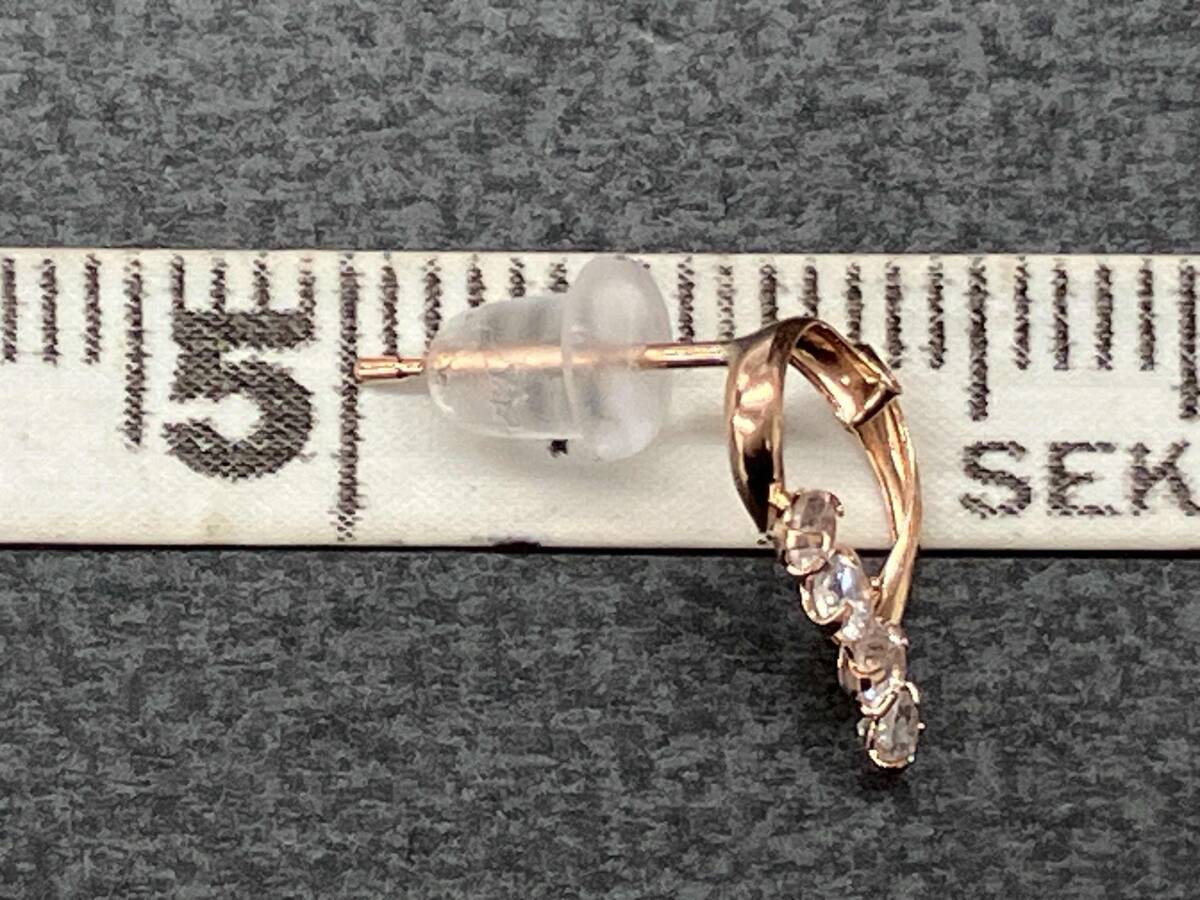 K10 イエローゴールド 片耳ピアス 総重量0.18g ピアス アクセサリー_画像5