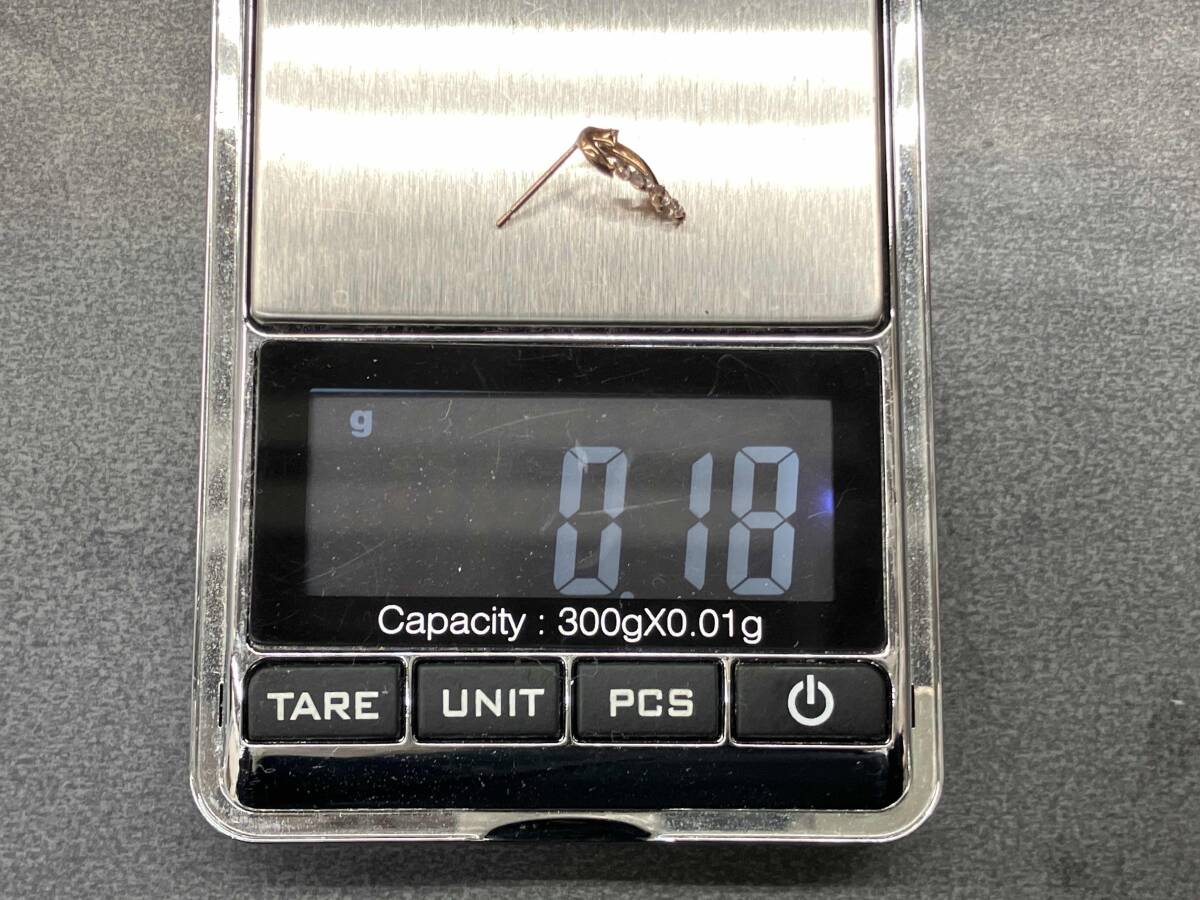 K10 イエローゴールド 片耳ピアス 総重量0.18g ピアス アクセサリー_画像6