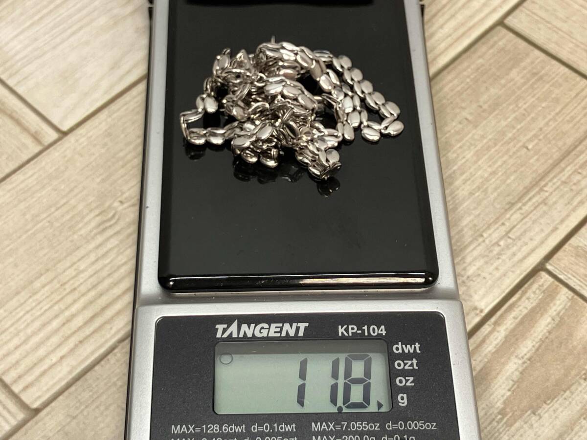 Pt850 デザインチェーンネックレス 11.8g 43cm 4mm幅 プラチナ 店舗受取可_画像8