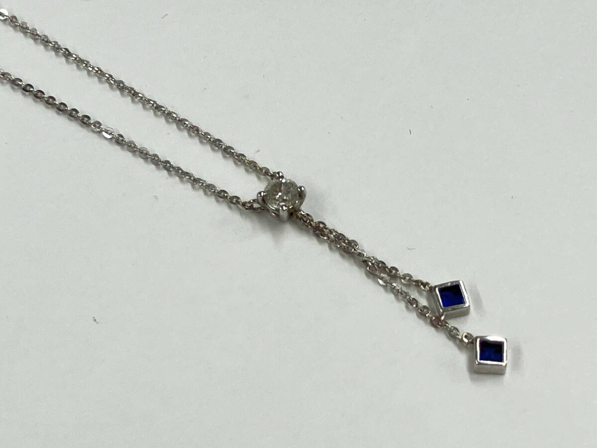 K18WG 40cm 1.7g цветной камень есть дизайн колье 