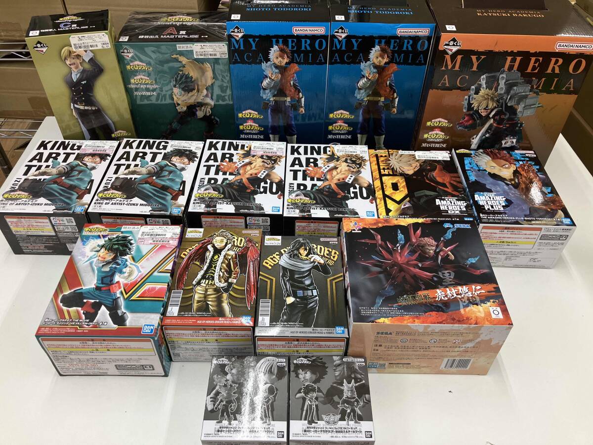 僕のヒーローアカデミア フィギュア18点セット 一番くじC賞 轟焦凍 MASTERLISE -赫灼熱拳“燐”-/B賞 爆豪勝己 ストレイフパンツァー など