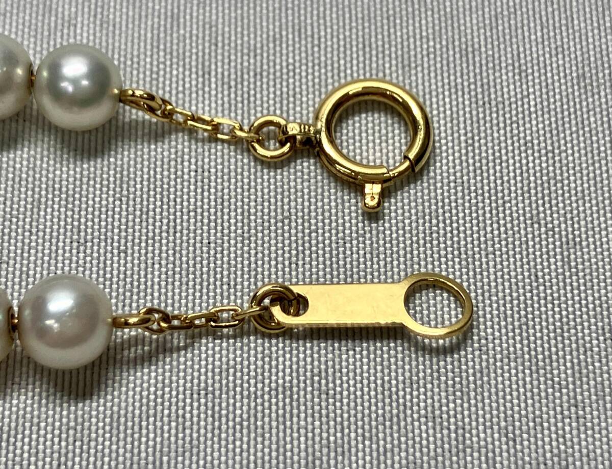 K18 ブレスレット 18cm 2.7g 幅0.1-0.4cm 石付 小豆チェーン 引き輪_画像9