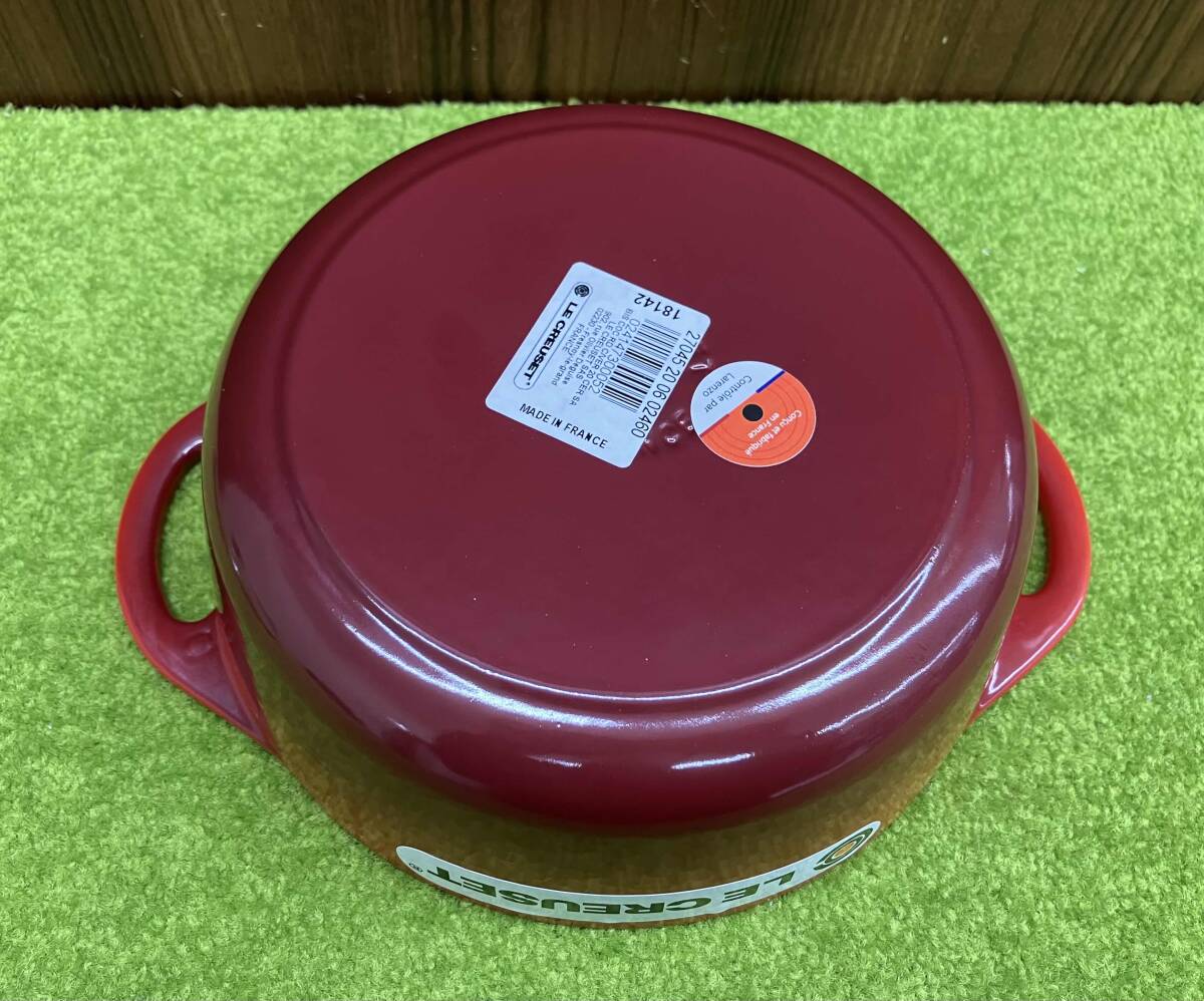 LECREUSETru* Crew ze литье сигнал low кастрюля стекло крышка 20cm оттенок красного кастрюля с двумя ручками сигнал low кастрюля с ящиком Франция кухонная утварь кухня 