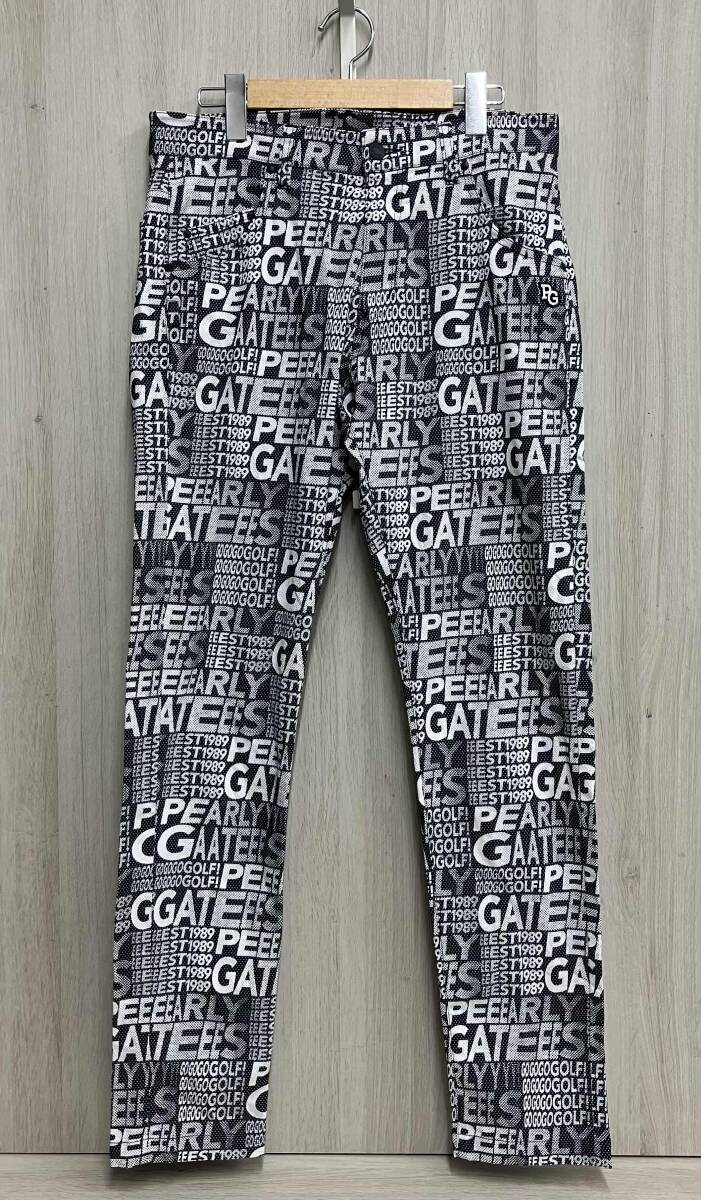 PEARLY GATES ロングパンツ グラデロゴ柄 サイズ4/M ネイビー パーリーゲイツ ゴルフ_画像1