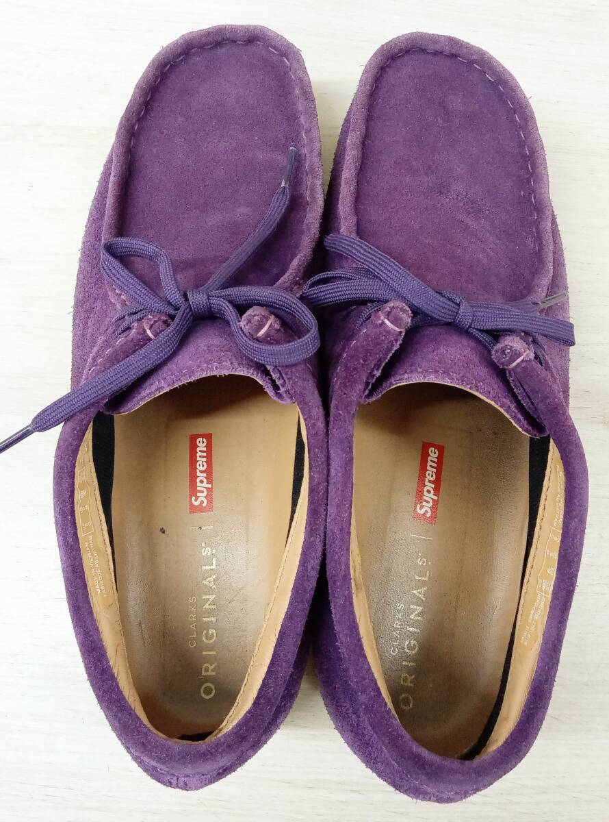 Supreme×CLARKS/シュプリーム×クラークス/ワラビーブーツ・デザートブーツ/19FW/Wallabee GTX/パープル/26.5cm_画像6
