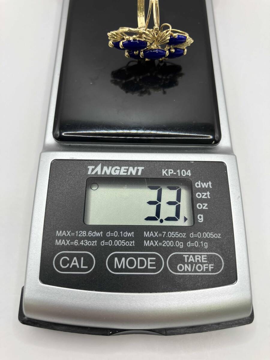 ソーティング付き K14 14金 ゴールド 天然ラピスラズリ 総重量3.3g リング 指輪_画像9
