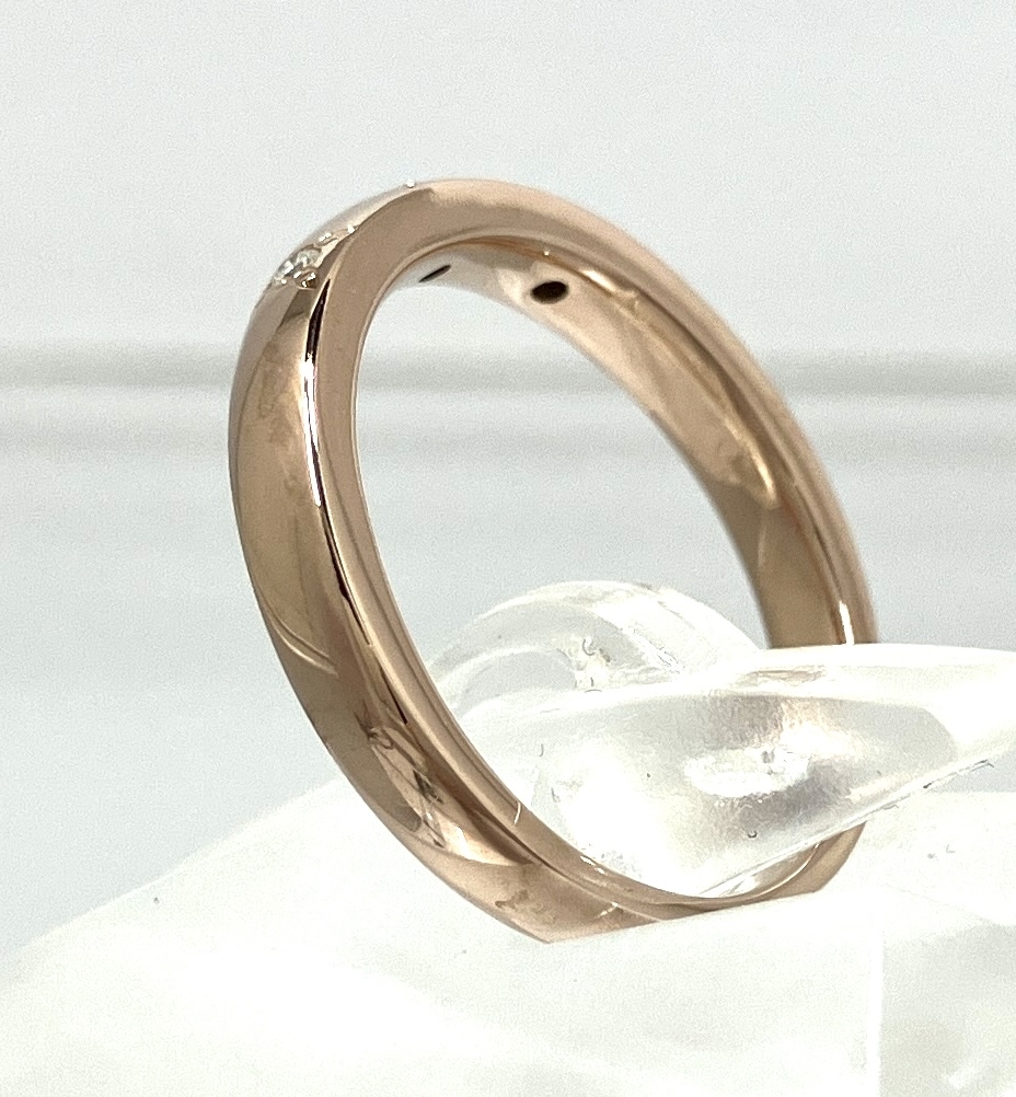 【新品仕上げ済】 K18 クリアストーン デザインリング 約11号 3.9g_画像4