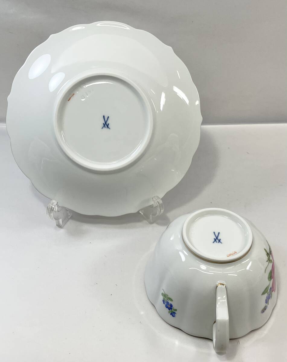 【BOX付】 MEISSEN マイセン カップ&ソーサー ピンクローズ 6客