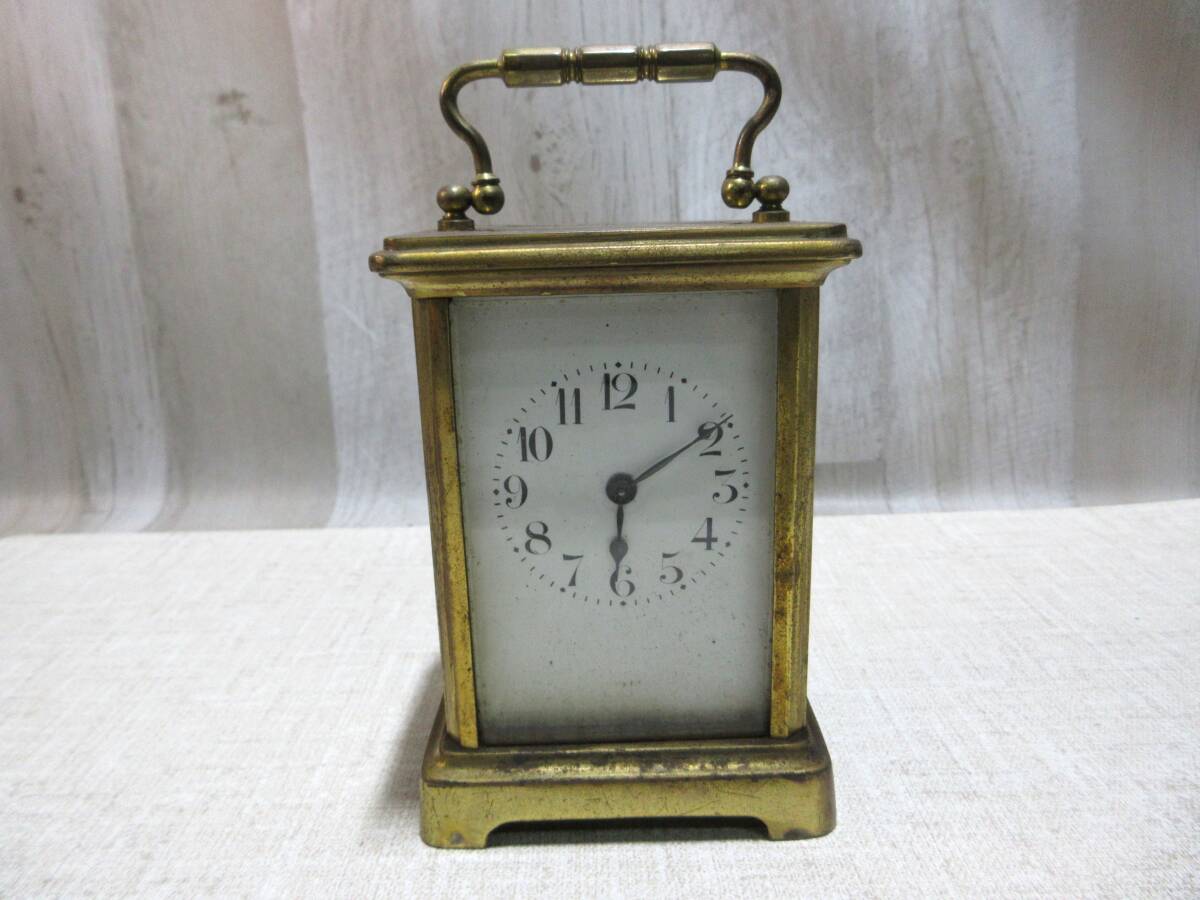 アンティーク 置時計/中古品/レトロ/箱付き/キャリッジロック/枕時計/手巻き