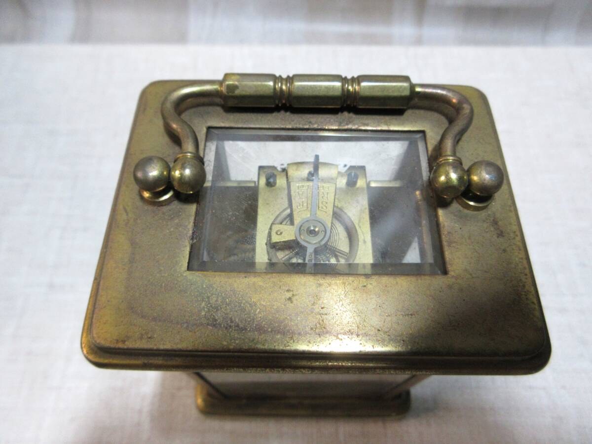 アンティーク 置時計/中古品/レトロ/箱付き/キャリッジロック/枕時計/手巻き