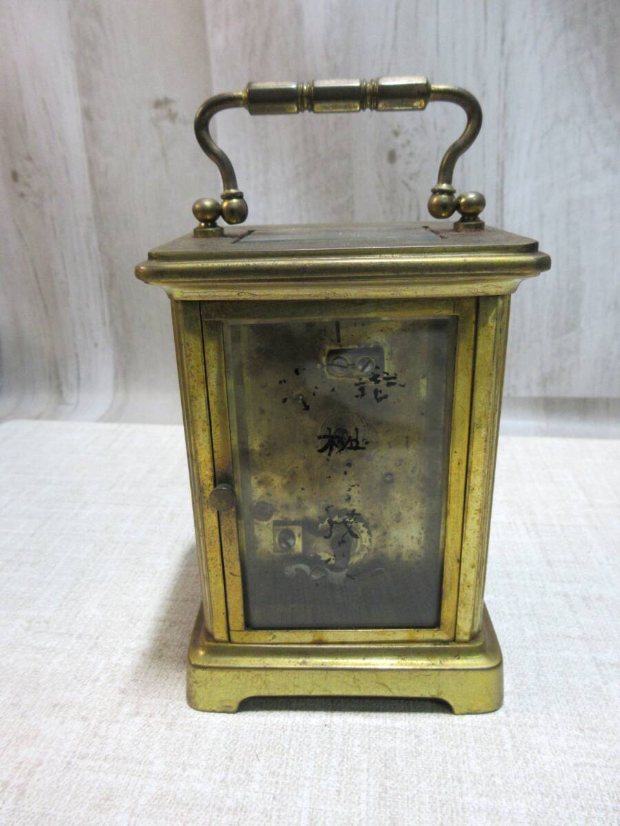 アンティーク 置時計/中古品/レトロ/箱付き/キャリッジロック/枕時計/手巻き