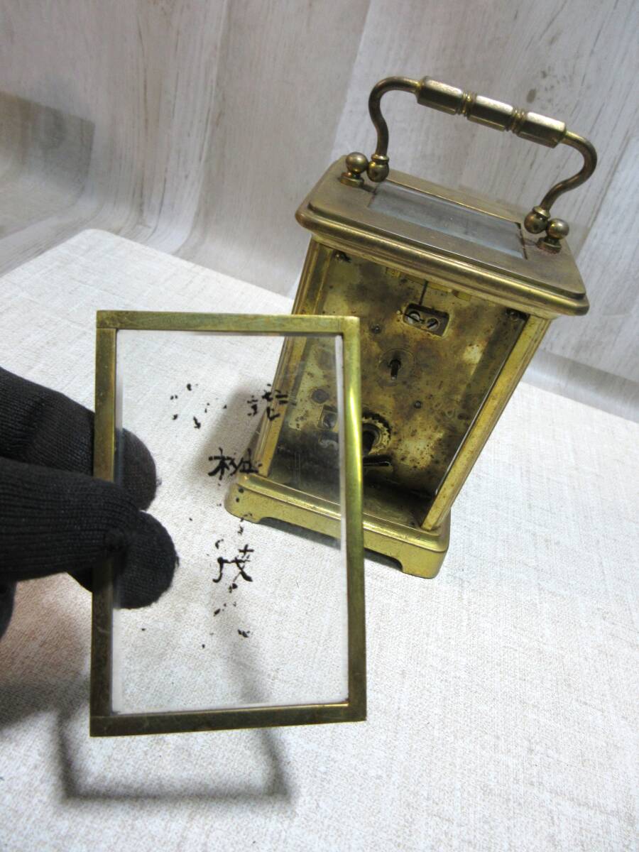 アンティーク 置時計/中古品/レトロ/箱付き/キャリッジロック/枕時計/手巻き