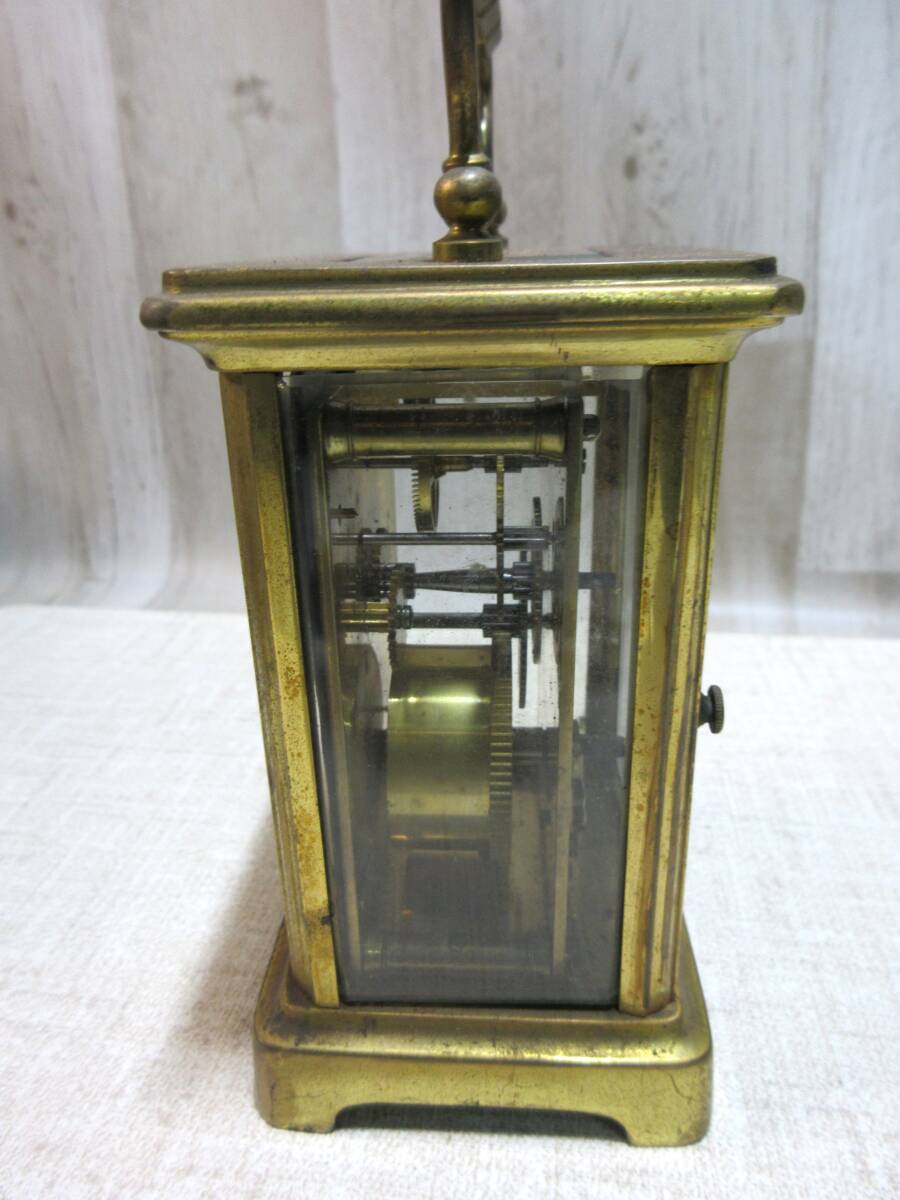 アンティーク 置時計/中古品/レトロ/箱付き/キャリッジロック/枕時計/手巻き